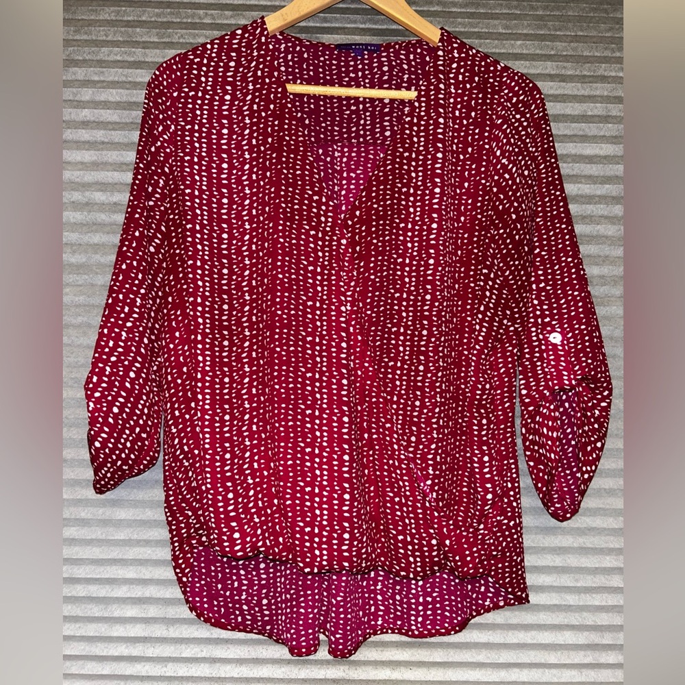 West Kei Burgundy Patterned Blouse
